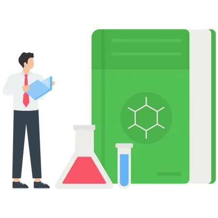 Chemistry with books Illustration