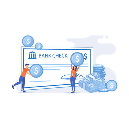 Cheque de pagamento  Ilustração