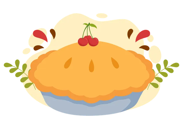 Cherry Pie Day  Illustration