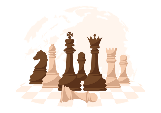 Chess Board Game Illustration