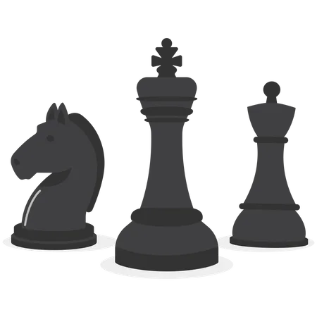 Leadership Concept With Chess King In Front Of Pawns Ang Horse Line Vector Illustration 일러스트레이션