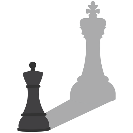 Chess pawn with shadow of a king chess  Illustration