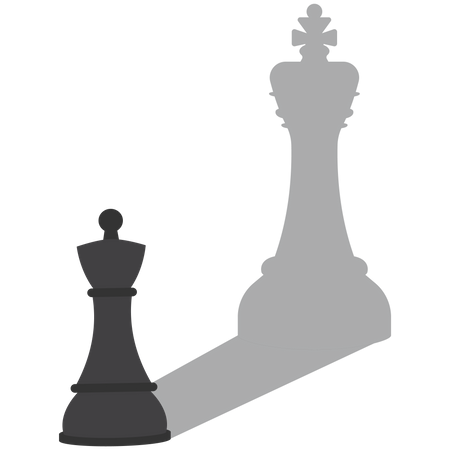 Chess pawn with shadow of a king chess  Illustration