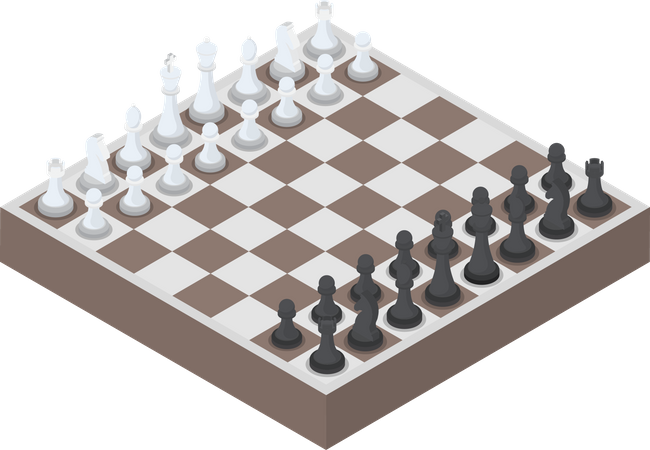 Chess piece or chessmen with board  Illustration