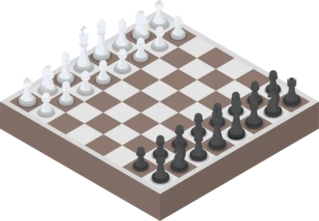 Chess piece or chessmen with board  Illustration