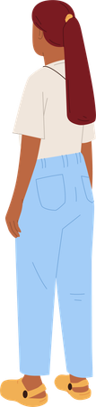 Chica adolescente vestida con traje de moda de verano.  Ilustración