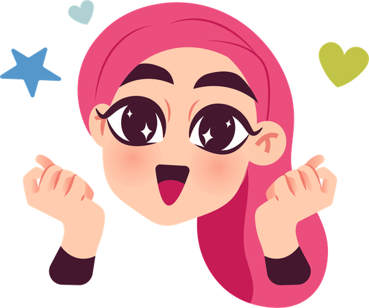 Chica alegre  Ilustración