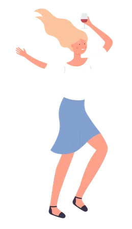 Chica bailando en fiesta  Illustration