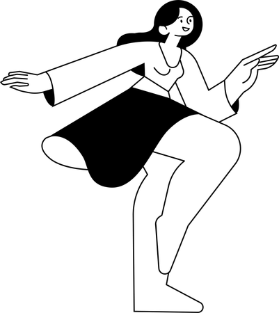 Chica bailando en fiesta  Ilustración