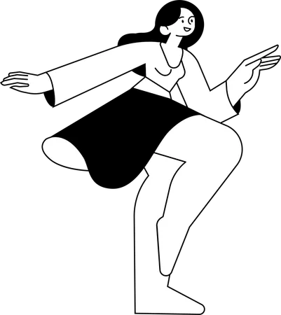 Chica bailando en fiesta  Ilustración