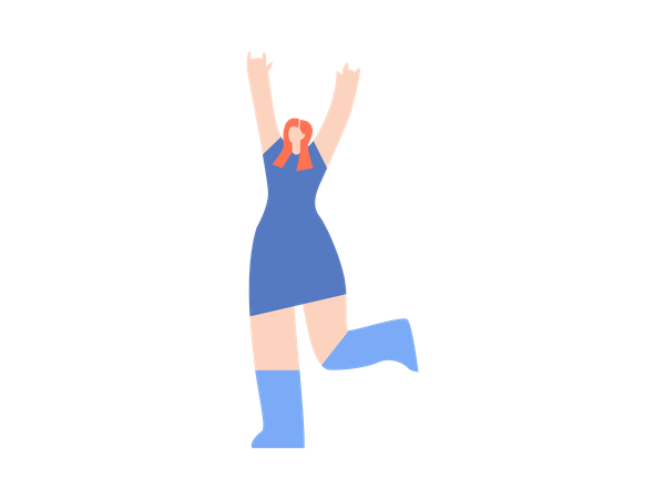 Chica bailando en fiesta  Ilustración