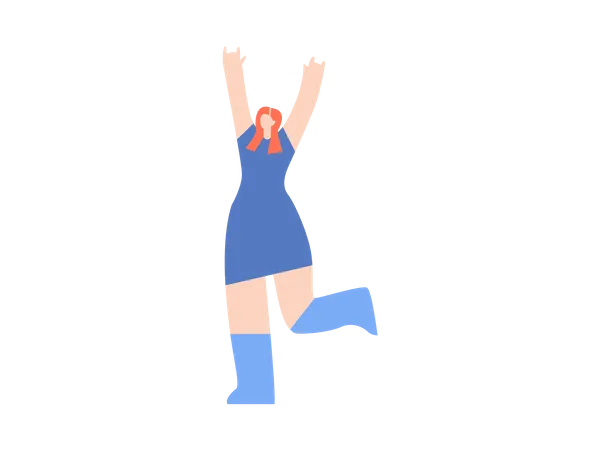 Chica bailando en fiesta  Ilustración