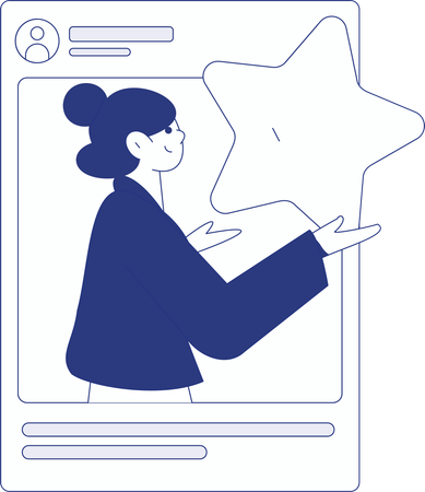 Chica haciendo comunicación en redes sociales  Ilustración