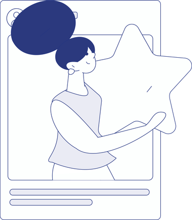 Chica haciendo comunicación en redes sociales  Ilustración