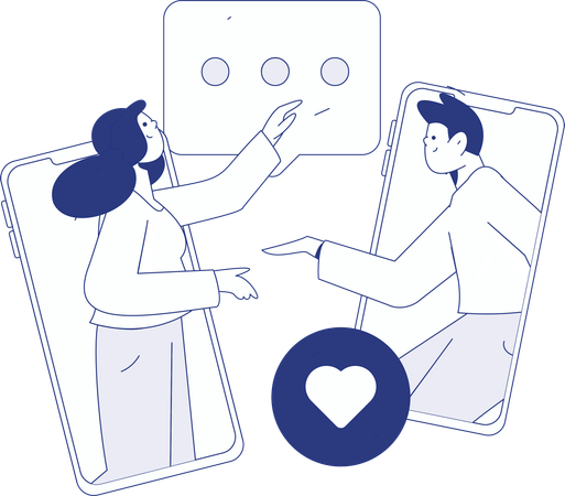 Chica haciendo comunicación en el móvil  Ilustración