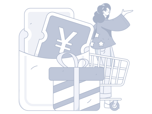 Chica con costo de compras  Illustration
