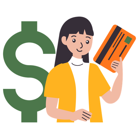 Chica con cuenta de ahorros  Ilustración