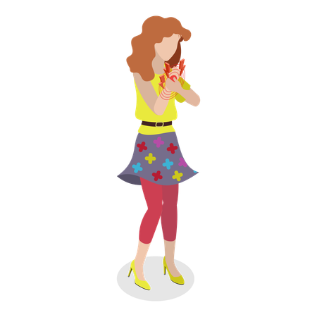 Chica con dolor en el cuerpo  Ilustración