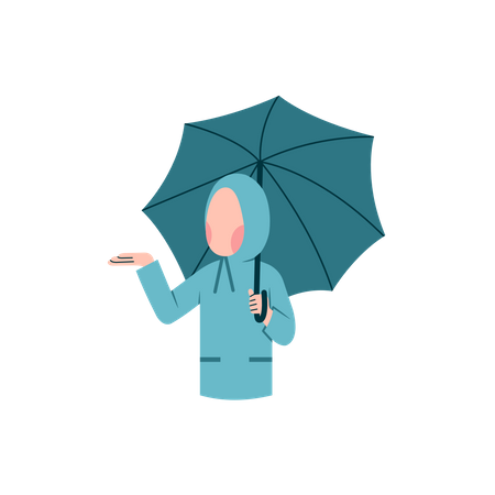 Chica con paraguas  Ilustración