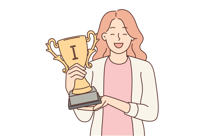 Chica con premio  Ilustración