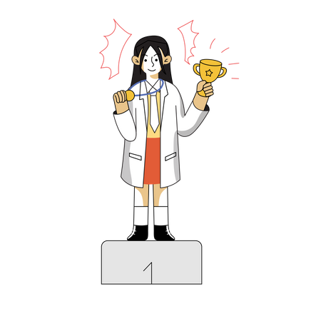 Chica con premio al logro  Illustration