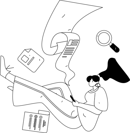 Chica con solicitud de reclutamiento  Ilustración