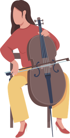 Chica con violín  Ilustración