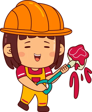 Chica constructora  Ilustración