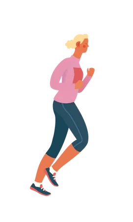 Chica corredora de maratón  Ilustración