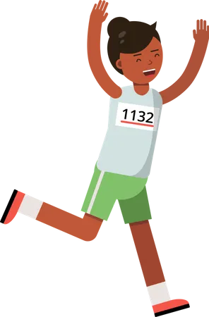 Niña corriendo en maratón  Ilustración