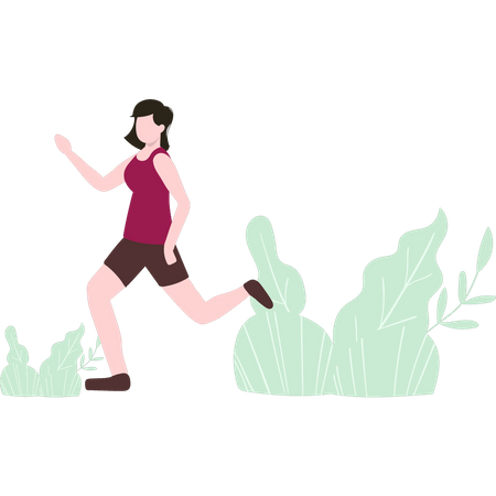 Chica corriendo para estar en forma  Ilustración