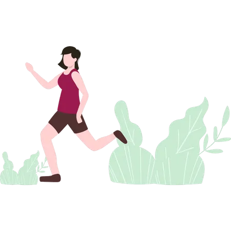 Chica corriendo para estar en forma  Ilustración