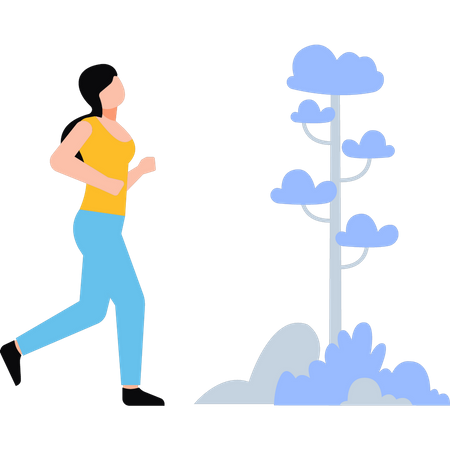 Chica corriendo para estar en forma  Ilustración