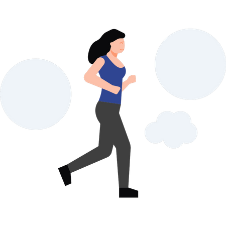 Chica corriendo para estar en forma  Ilustración