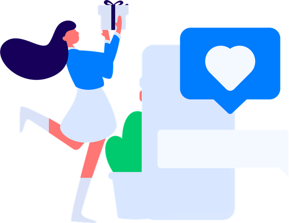 Chica dando calificación de negocios  Ilustración