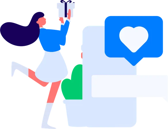 Chica dando calificación de negocios  Ilustración