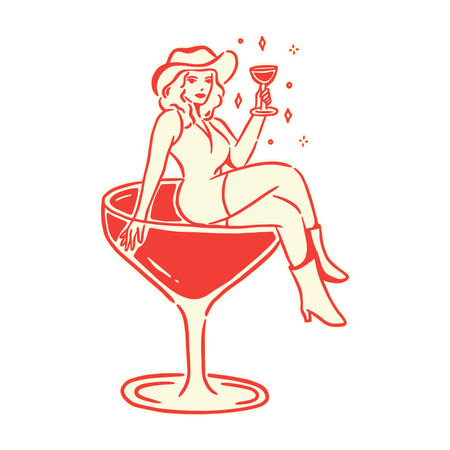 Chica de coctel  Ilustración