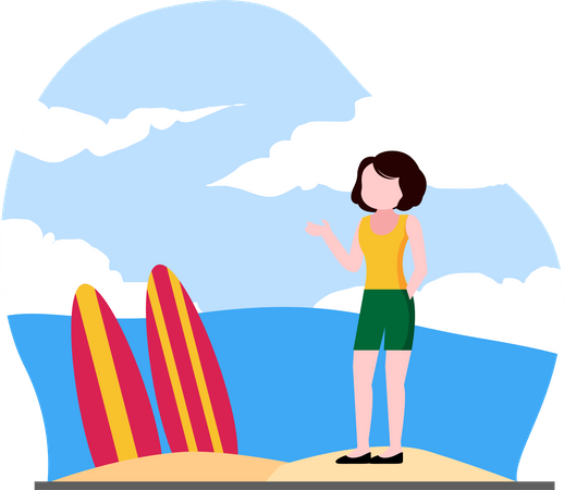 Chica de vacaciones  Ilustración