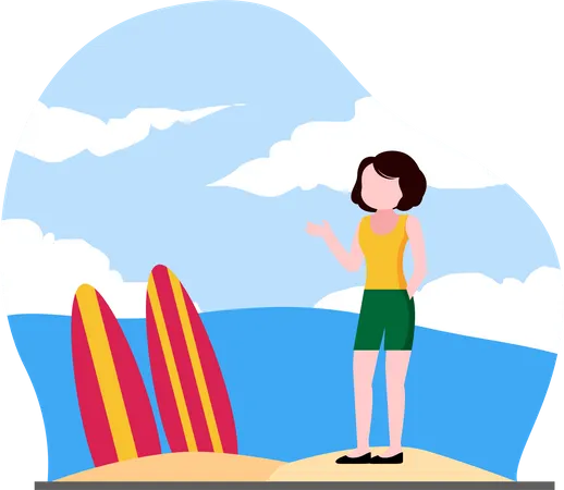 Chica de vacaciones  Ilustración