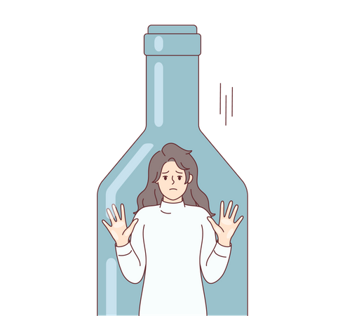 Chica dentro de la botella  Ilustración