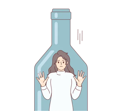 Chica dentro de la botella  Ilustración