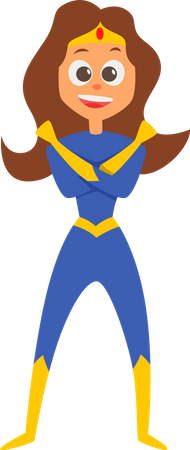 Chica disfrazada de superheroe  Ilustración