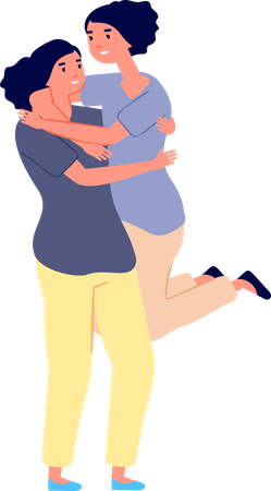 Chica disfrutando juntos  Ilustración