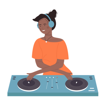 Chica dj  Ilustración