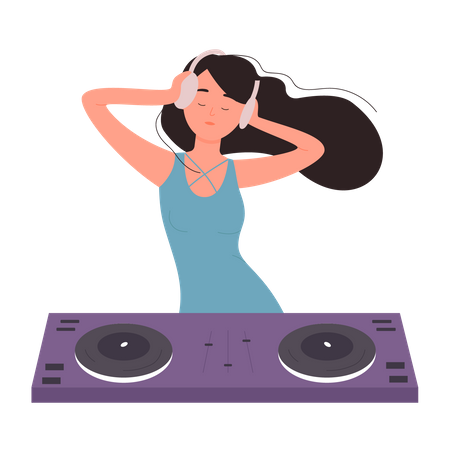 Chica dj  Ilustración