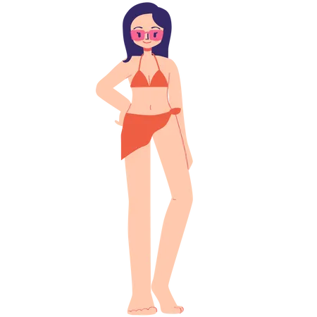 Chica en bikini  Ilustración