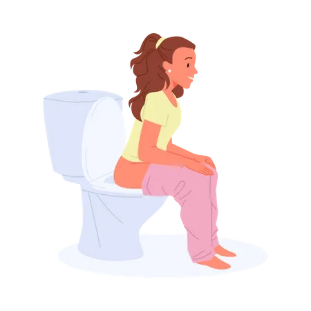 Chica en el baño  Ilustración