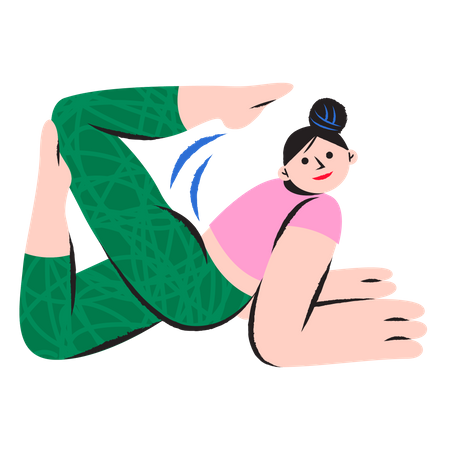 Chica en pose de yoga  Ilustración