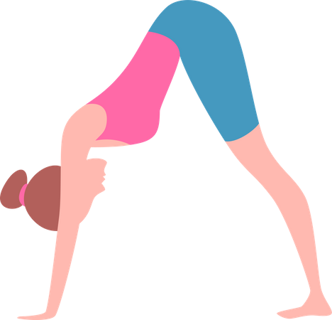 Chica en pose de yoga  Ilustración