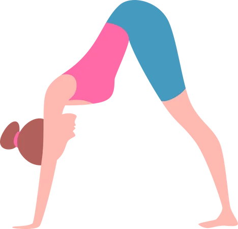 Chica en pose de yoga  Ilustración